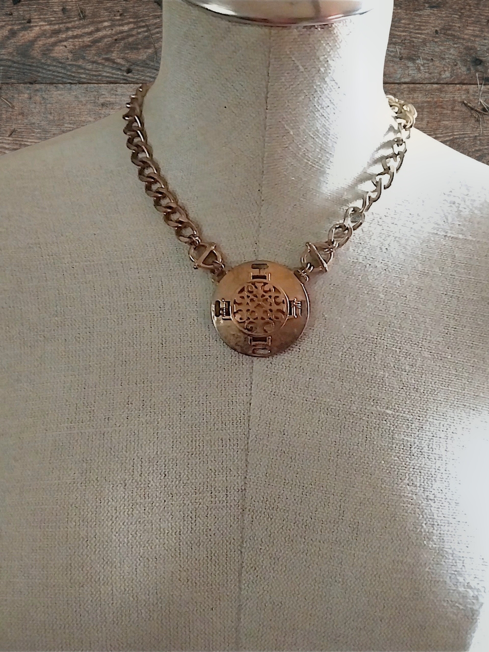 Gold-Tone Statement Medallion Necklace - Women's Jewelry